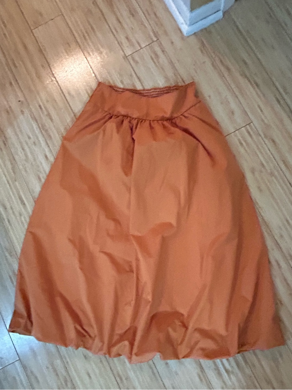 Orange Bubble Hem Skirt